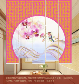 新中式卷帘窗帘升降遮光隔断帘