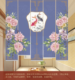 新中式卷帘窗帘升降遮光隔断帘