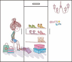 衣柜图案 女孩的生活