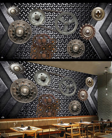 金属风格背景墙