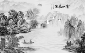 现代大气山水画 TIF分层