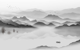 中国风山水新中式画 TIF分层