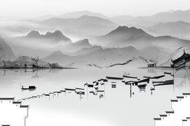 现代山水新中式画 TIF分层