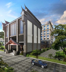 中式会所外观设计效果图