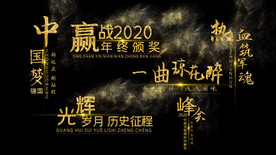 金色横竖字幕条PR模板