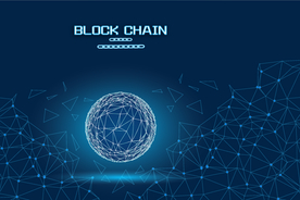 矢量图区块链未来科技点粒子地球