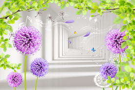 现代流行唯美清新蒲公英电视背景