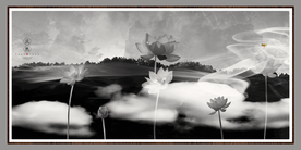 新中式荷花装饰画