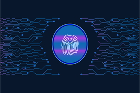 科学技术指纹识别矢量背景图