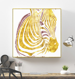 现代抽象金箔斑马装饰画