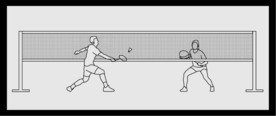 羽毛球运动线稿