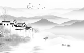 江南意境 山水画 TIF分层