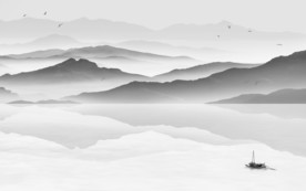 中国风意境 山水画 TIF分层