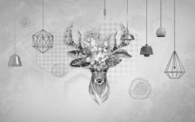 麋鹿欧式 装饰画 TIF分层