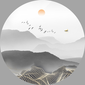 装饰画 新中式山水画