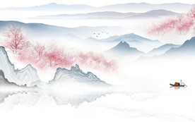 意境新山水风景画 TIF分层