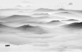 中式意境山水画 TIF分层