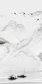 灰色山水画玄关 TIF分层