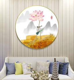 新中式水墨花鸟笔刷晶瓷装饰画