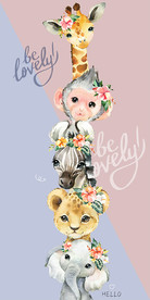 可爱卡通动物英文装饰画玄关