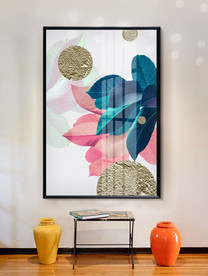 北欧现代轻奢绿植金箔装饰画