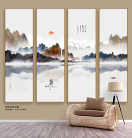 江南水乡 写意水墨画 装饰画