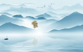 意境 山水中国风画 TIF分层