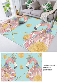 小清新火鸟爱情地毯