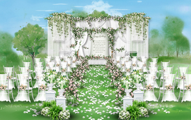 白色户外仪式区