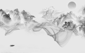 现代 背景山水画 TIF分层