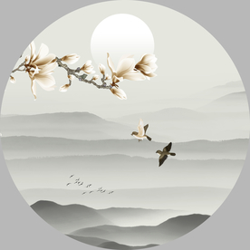 水墨山水花鸟装饰画