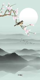 工笔花鸟画 玄关花鸟装饰画