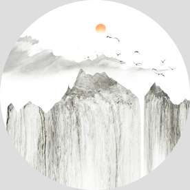 中式山水画 大理石山水画