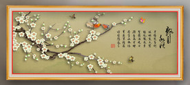 原创手绘梅花花鸟装饰画壁画