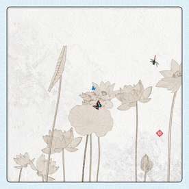 新中式荷花装饰画