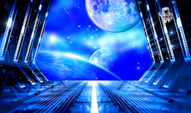 3D立体宇航员太空舱背景墙
