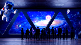 3D立体宇航员太空舱背景墙