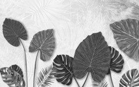 叶子现代装饰画 TIF分层