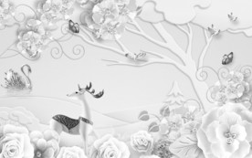 手绘 新北欧装饰画 TIF分层