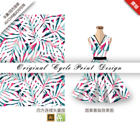 简约抽象树叶方连续