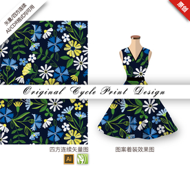 矢量抽象茼蒿四方连续