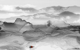 新品山水新水墨画 TIF分层