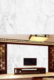简洁白色大理石客厅电视背景墙