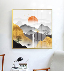 金箔山水装饰画