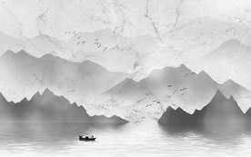 大理石山水背景墙