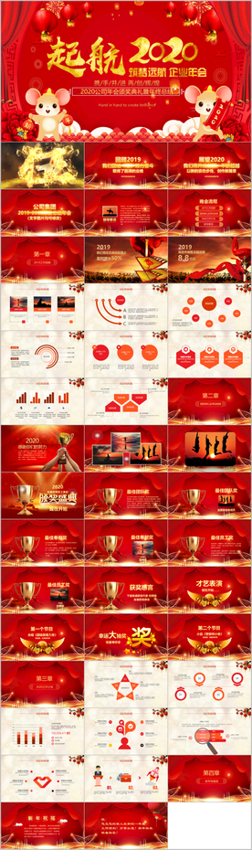 鼠年震撼年会誓师大会年会ppt