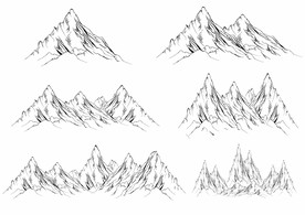 原创山峰山脉印花CDR矢量图