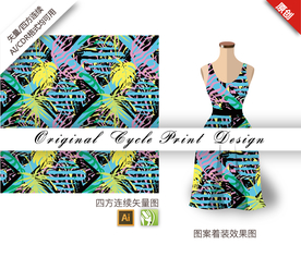 抽象树叶几何四方连续