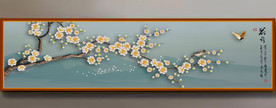 原创手绘梅花花鸟装饰画壁画