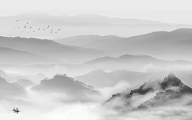 奢华中国风山水画 TIF分层